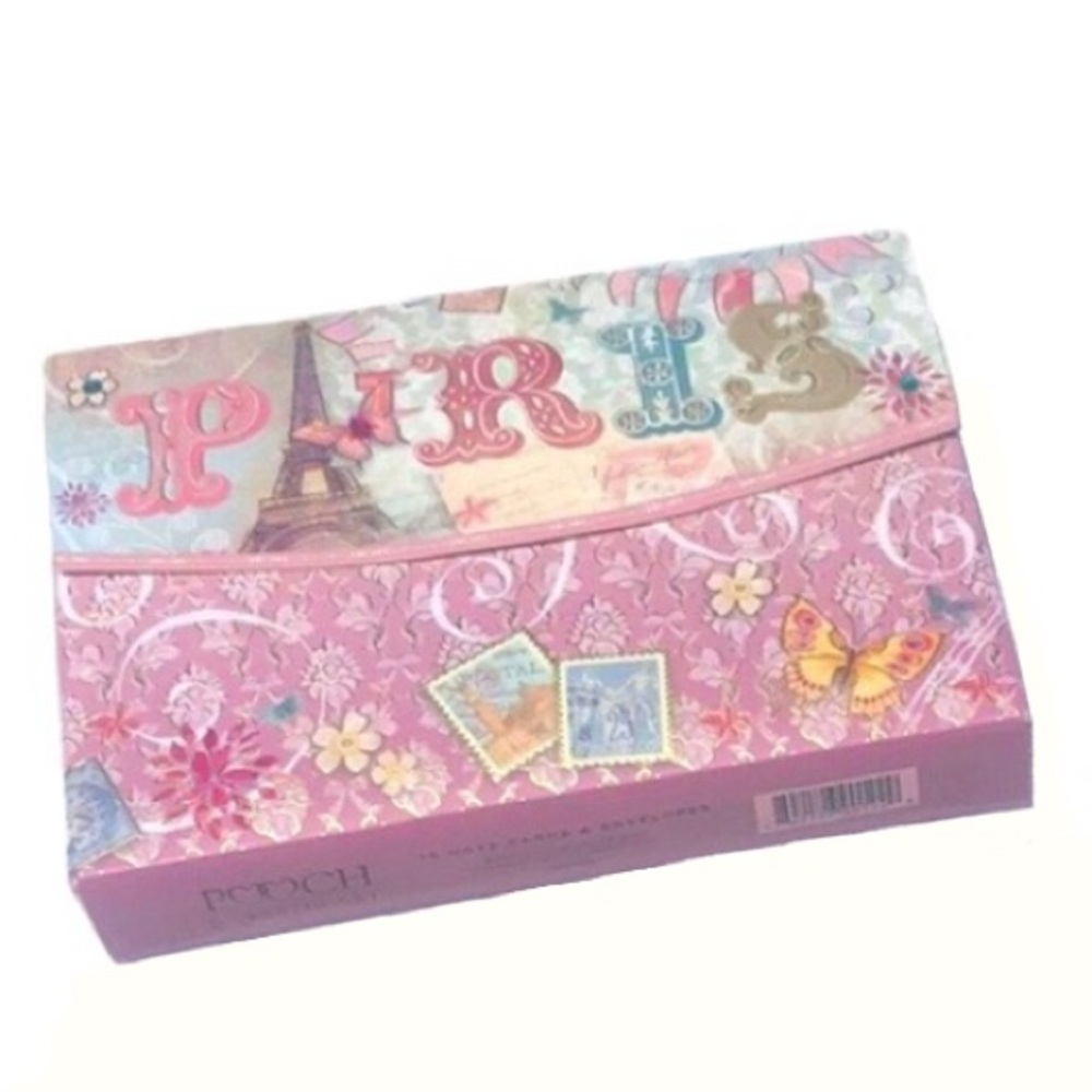 Pooch & Sweetheart Butterfly Pink Paris Embellished *Pouch (90122) (No Cards)